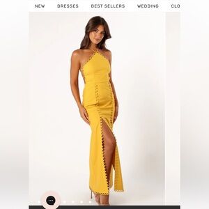 Petal & Pup ZOLA HALTERNECK MAXI DRESS - DANDELION NWT